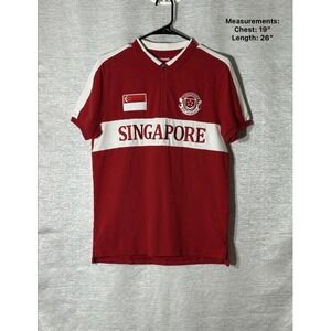 Giordano‎ Men's Polo Shirt Tapered Fit SINGAPORE National Day Red White